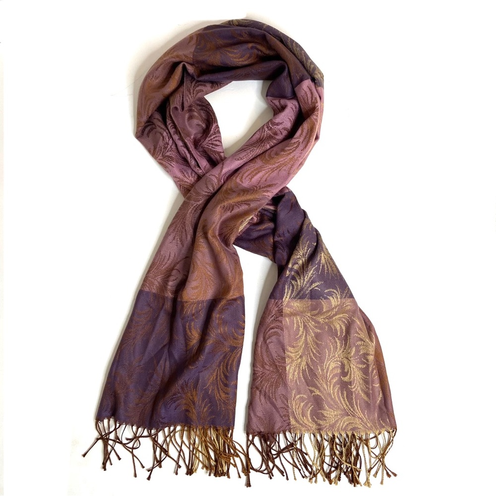 LORD & TAYLOR Purple Jacquard Print Scarf - Picture 3 of 13